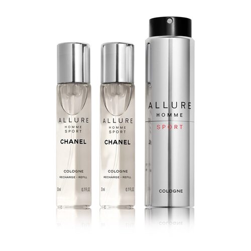 NEW Chanel Allure Homme Sport EDT Travel Spray (With Two Refills) 0.7oz  Mens 3145891238105
