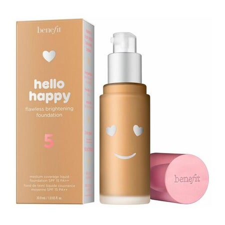 Benefit Hello Happy Flawless Brightening Base de maquillaje 5 - Medium Neutral Warm 30 ml