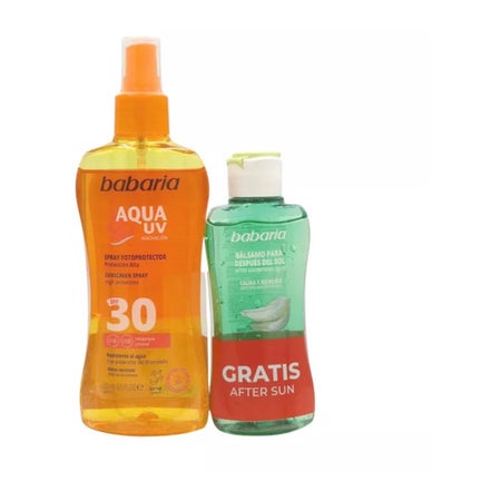 Babaria Aqua Uv Sunscreen Spray SPF 30 & After Sunbathing Balm Coffret